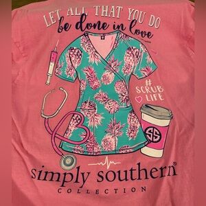 Simply Southwrn “Scrub Life” long sleeve t shirt Size Medium